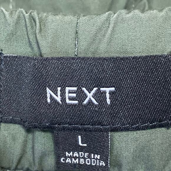 Next Women's Green Drawstring Tapered Wide Leg Windbreaker Jogger Pants Size L - Picture 4 of 5